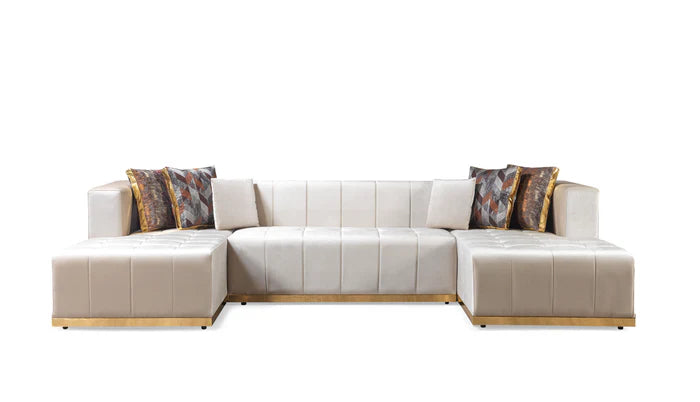 Elisha Velvet Double Chaise 140" Sectional