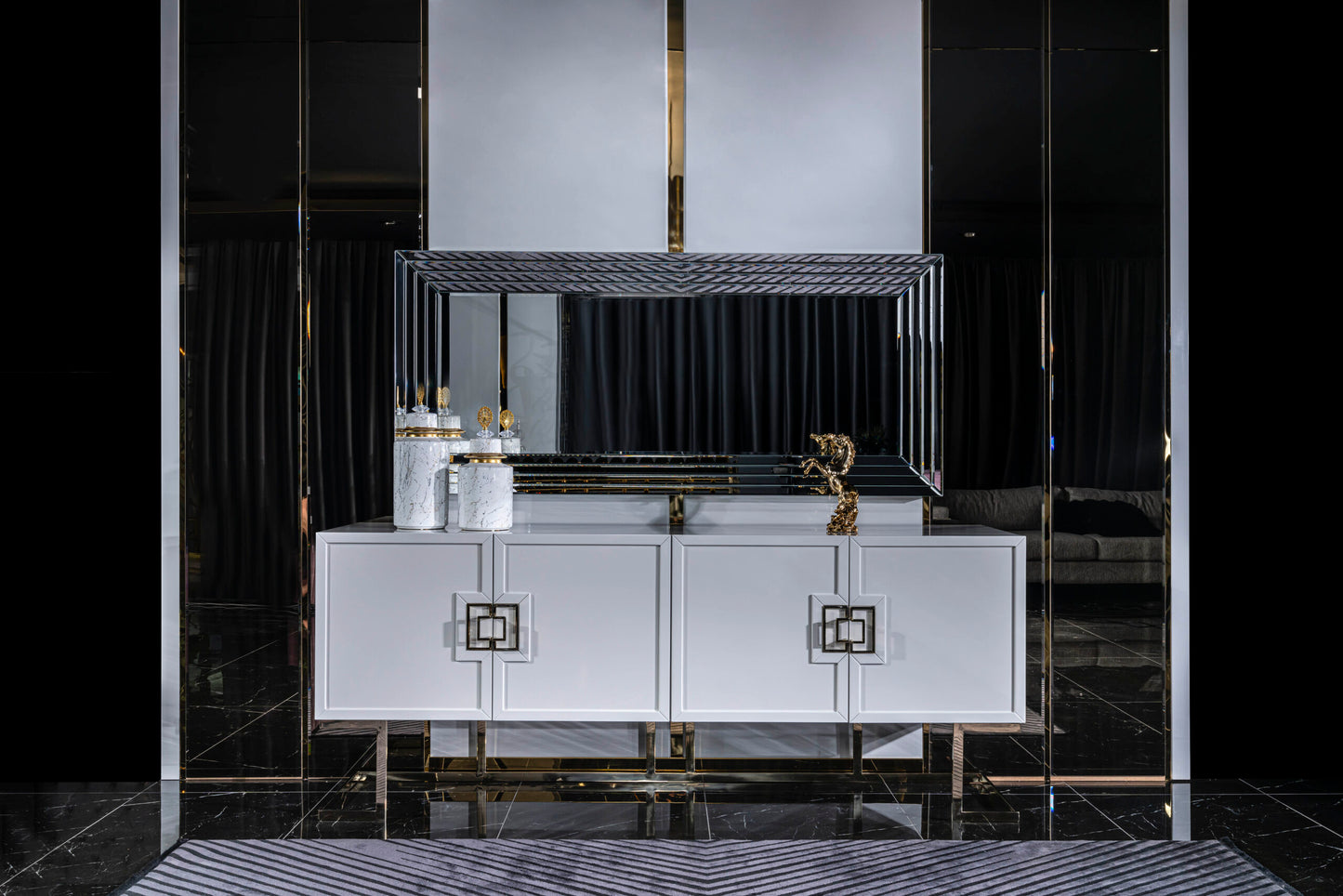 Asel Luxury Modern Dining Set - Elegant Table and Plush Chairs