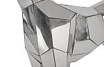 Crazy Cut Dog Stainless Steel Silver Sculpture