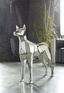 Crazy Cut Dog Stainless Steel Silver Sculpture