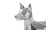 Crazy Cut Dog Stainless Steel Silver Sculpture