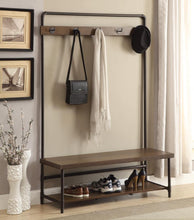 Load image into Gallery viewer, Hall Tree with 5 Coat Hooks Chestnut and Dark Bronze
