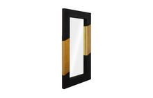 Load image into Gallery viewer, Scorched Mirror, Rectangle Black and Gold Leaf
