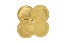 Load image into Gallery viewer, Cast Oil Drum Wall Discs Gold Leaf, Set of 4
