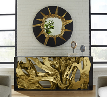 Load image into Gallery viewer, Circular Cracked Mirror Black &amp; Gold
