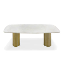 Load image into Gallery viewer, Modrest Rocky - Glam White Marble &amp; Brush Gold Large Dining Table
