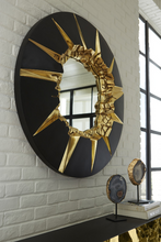 Load image into Gallery viewer, Circular Cracked Mirror Black &amp; Gold
