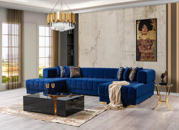 Ariana Velvet Double Chaise 138" Sectional