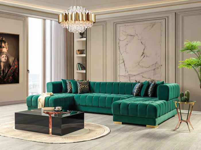 Ariana Velvet Double Chaise 138" Sectional