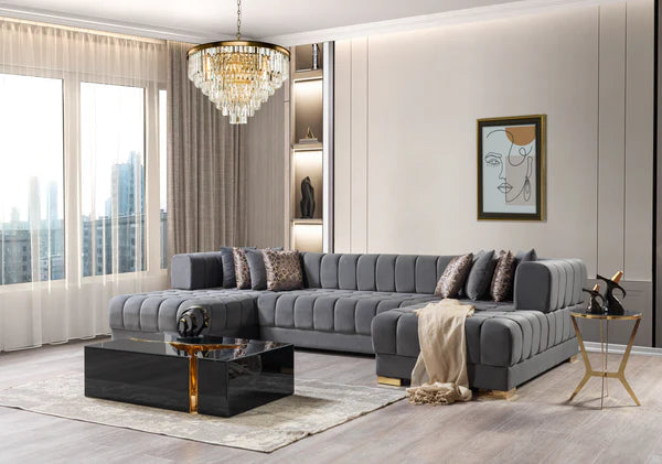 Ariana Velvet Double Chaise 138" Sectional