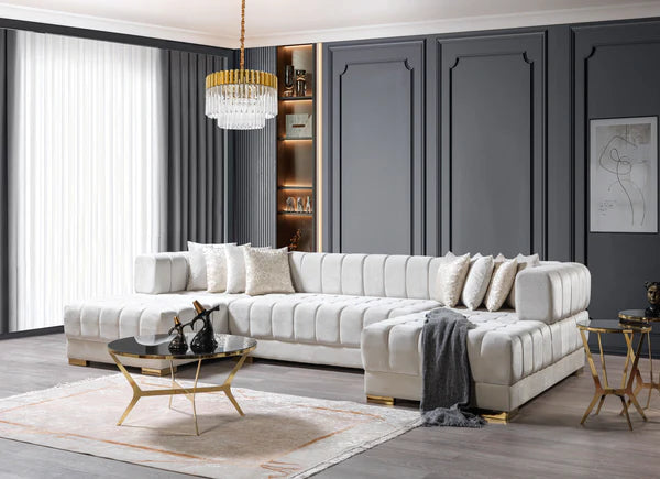 Ariana Velvet Double Chaise 138" Sectional