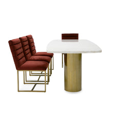 Load image into Gallery viewer, Modrest Rocky - Glam White Marble &amp; Brush Gold Large Dining Table

