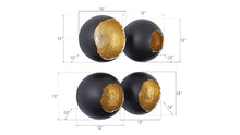 Load image into Gallery viewer, Broken Egg Wall Art Black and Gold Leaf, Set of 4
