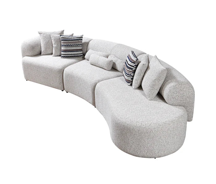 Lena Boucle 3-Piece Curved 145" Sectional