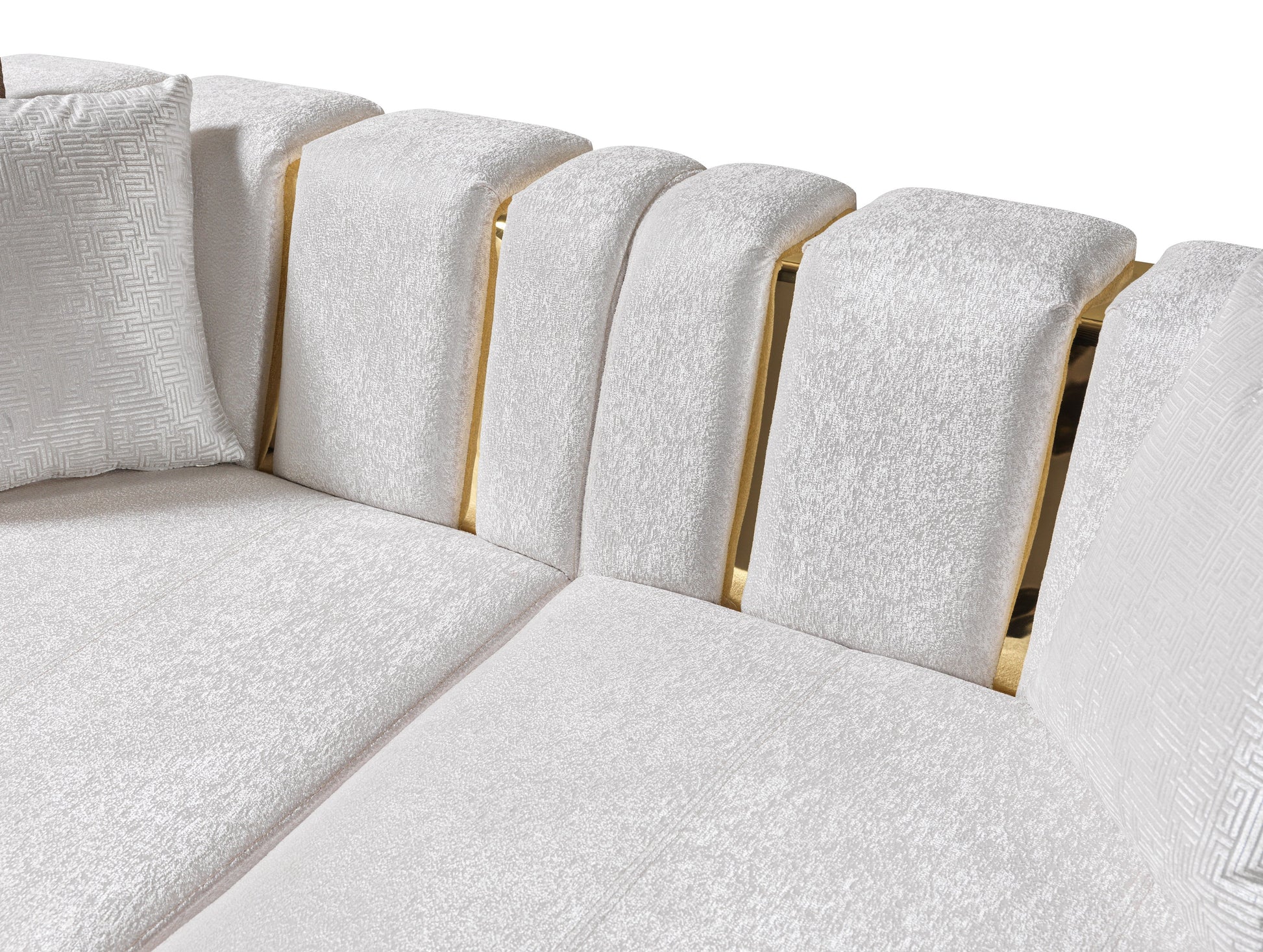 Michelle Ivory Velvet Curved 118" Sectional [ETA: 12/15]