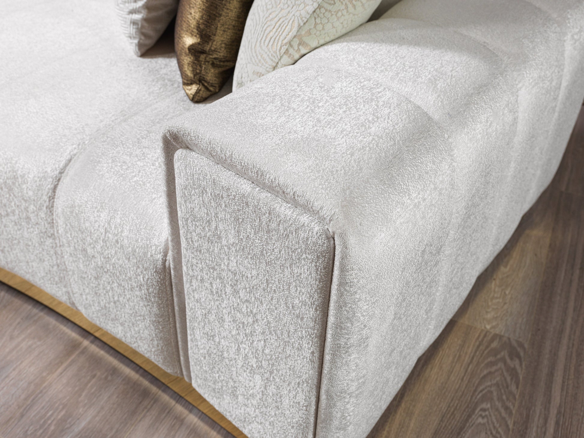 Michelle Ivory Velvet Curved 118" Sectional [ETA: 12/15]