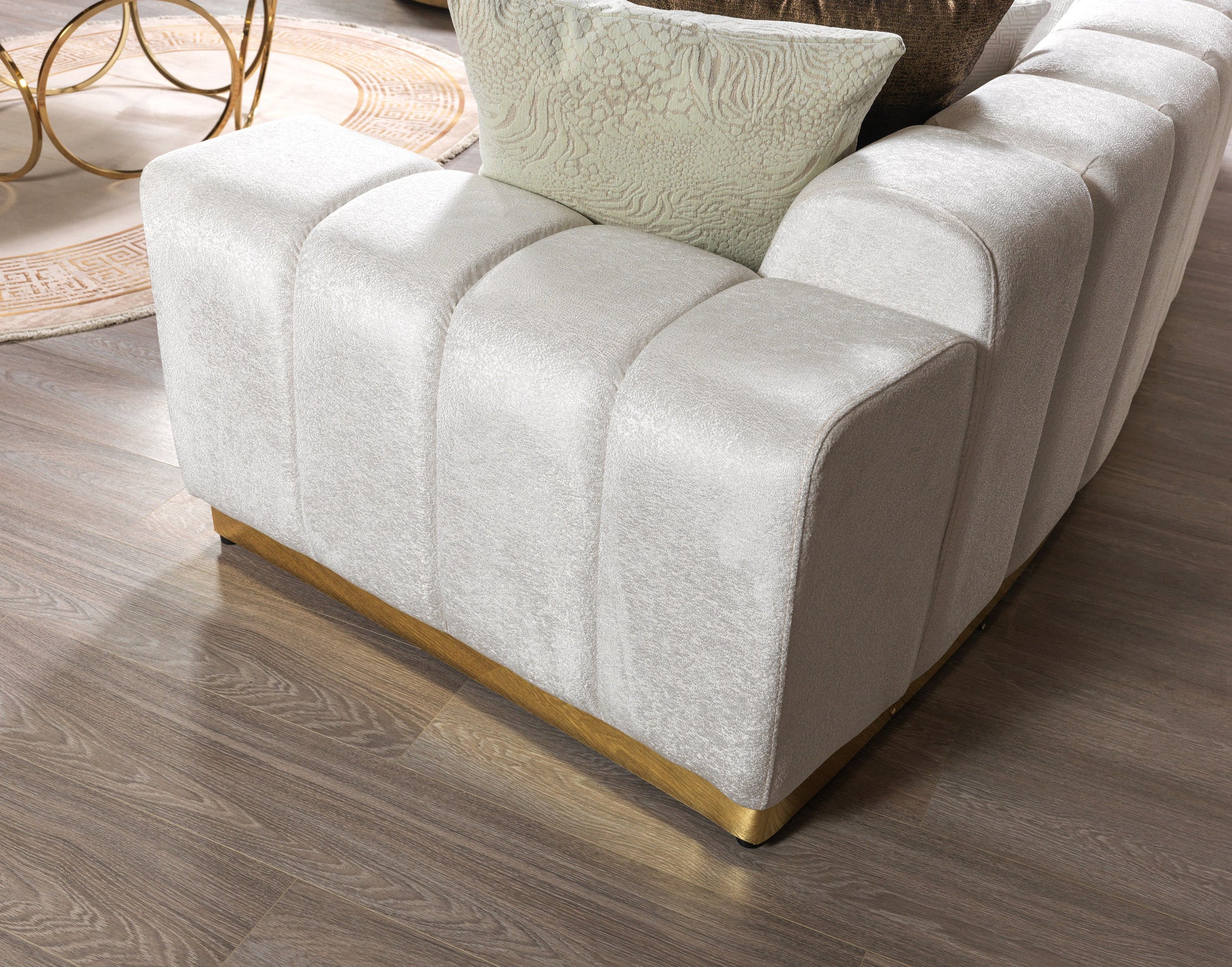 Michelle Ivory Velvet Curved 118" Sectional [ETA: 12/15]