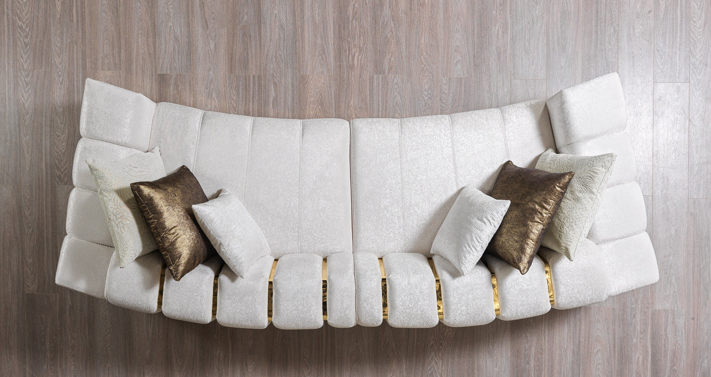 Michelle Ivory Velvet Curved 118" Sectional [ETA: 12/15]
