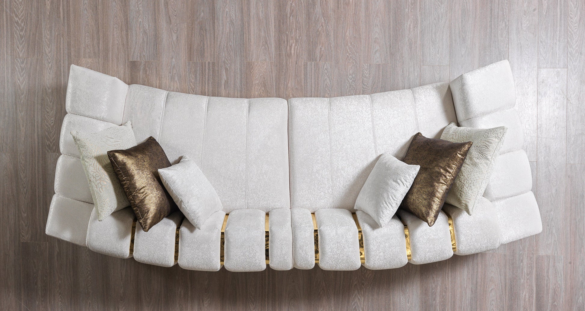 Michelle Ivory Velvet Curved 118" Sectional [ETA: 12/15]