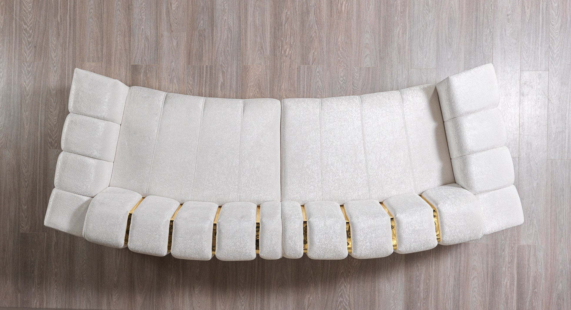 Michelle Ivory Velvet Curved 118" Sectional [ETA: 12/15]