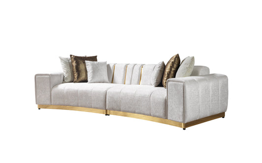 Michelle Ivory Velvet Curved 118" Sectional [ETA: 12/15]