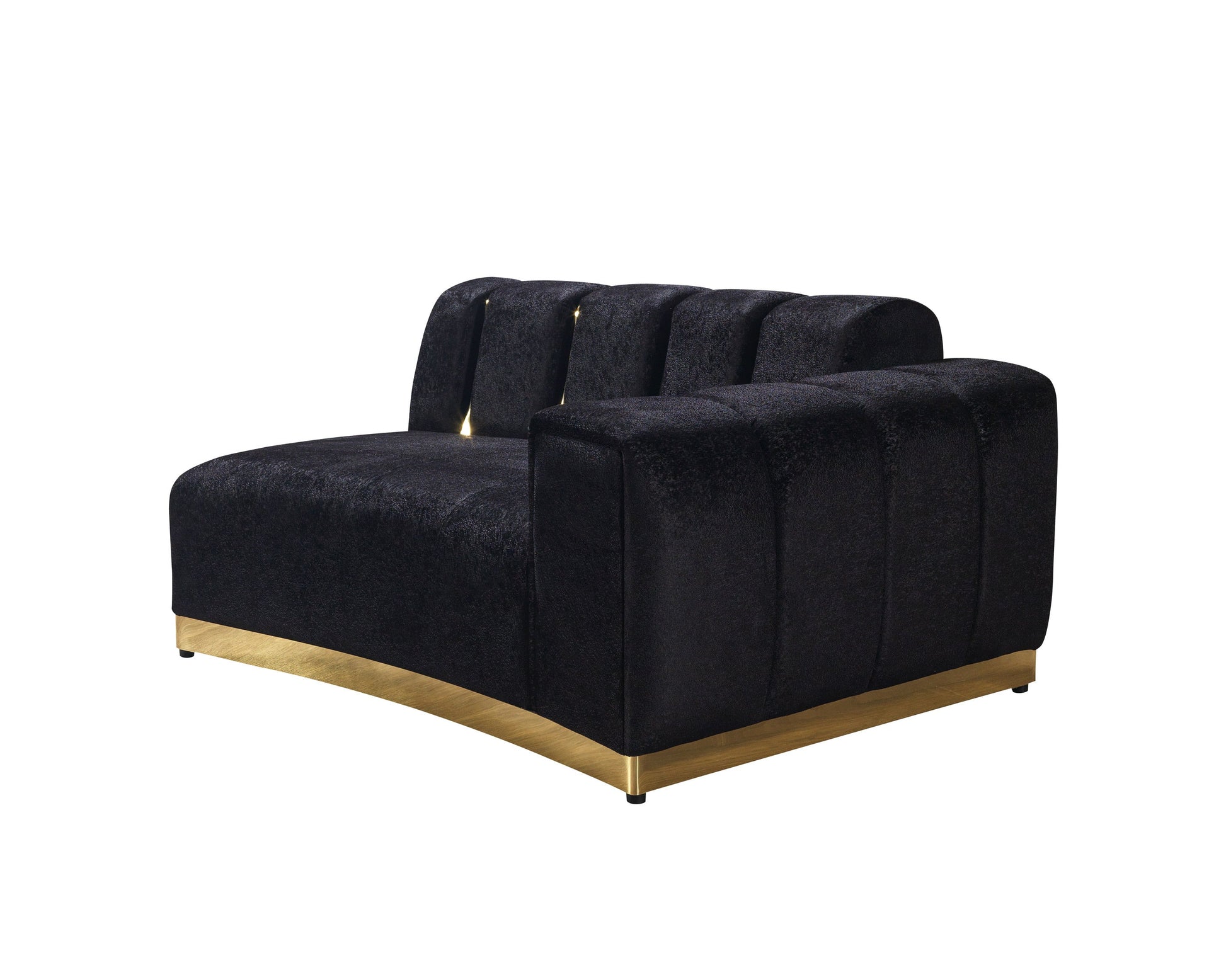 Michelle Black Velvet Curved 118" Sectional [ETA: 12/15]