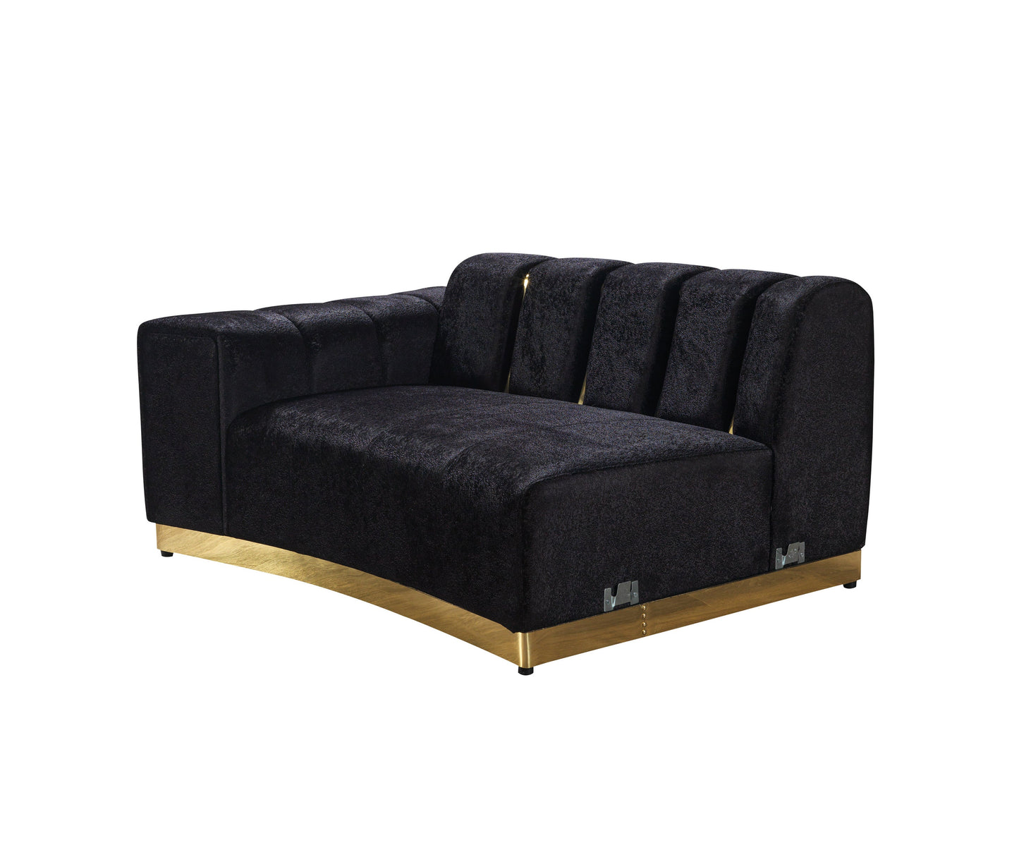 Michelle Black Velvet Curved 118" Sectional [ETA: 12/15]