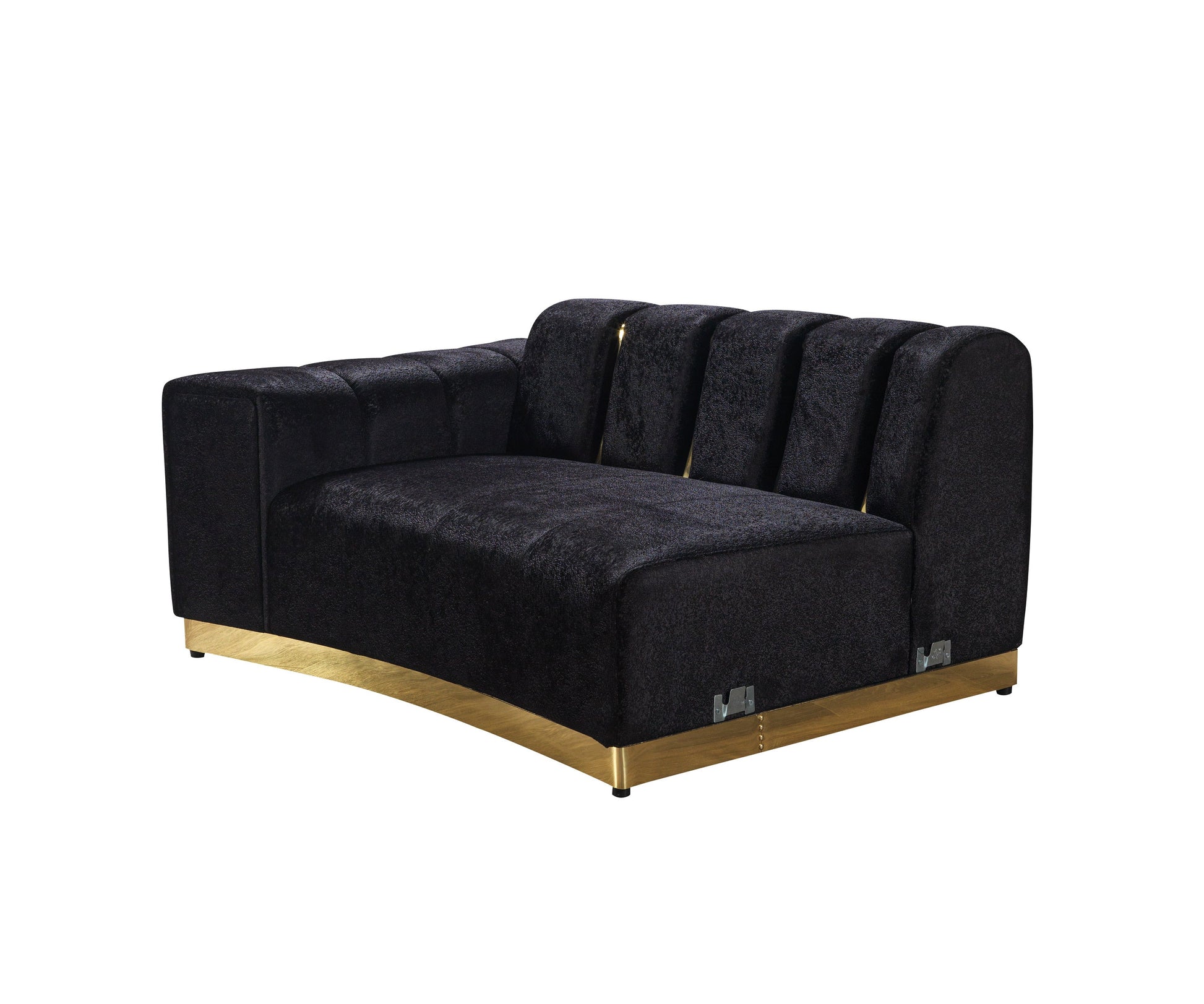 Michelle Black Velvet Curved 118" Sectional [ETA: 12/15]