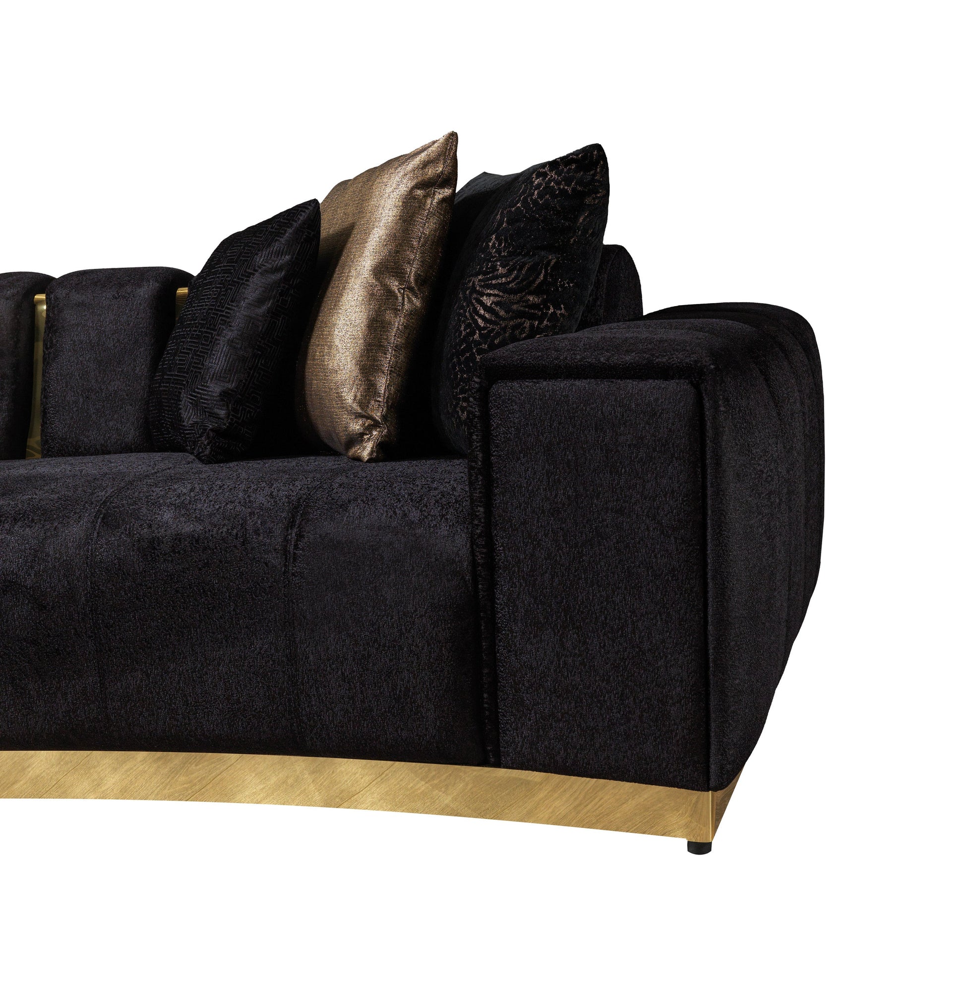 Michelle Black Velvet Curved 118" Sectional [ETA: 12/15]