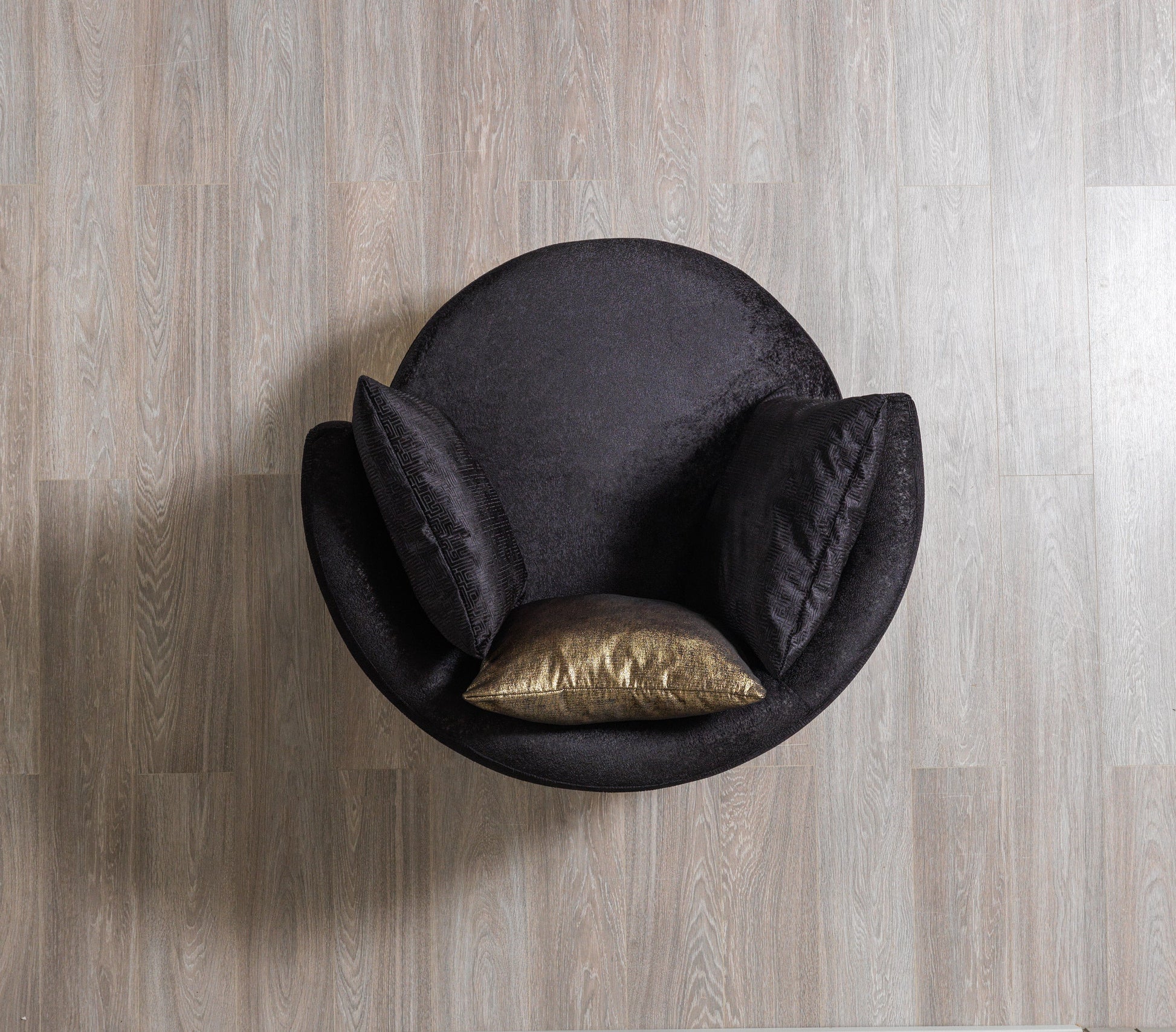 Michelle Black Velvet Curved 118" Sectional [ETA: 12/15]