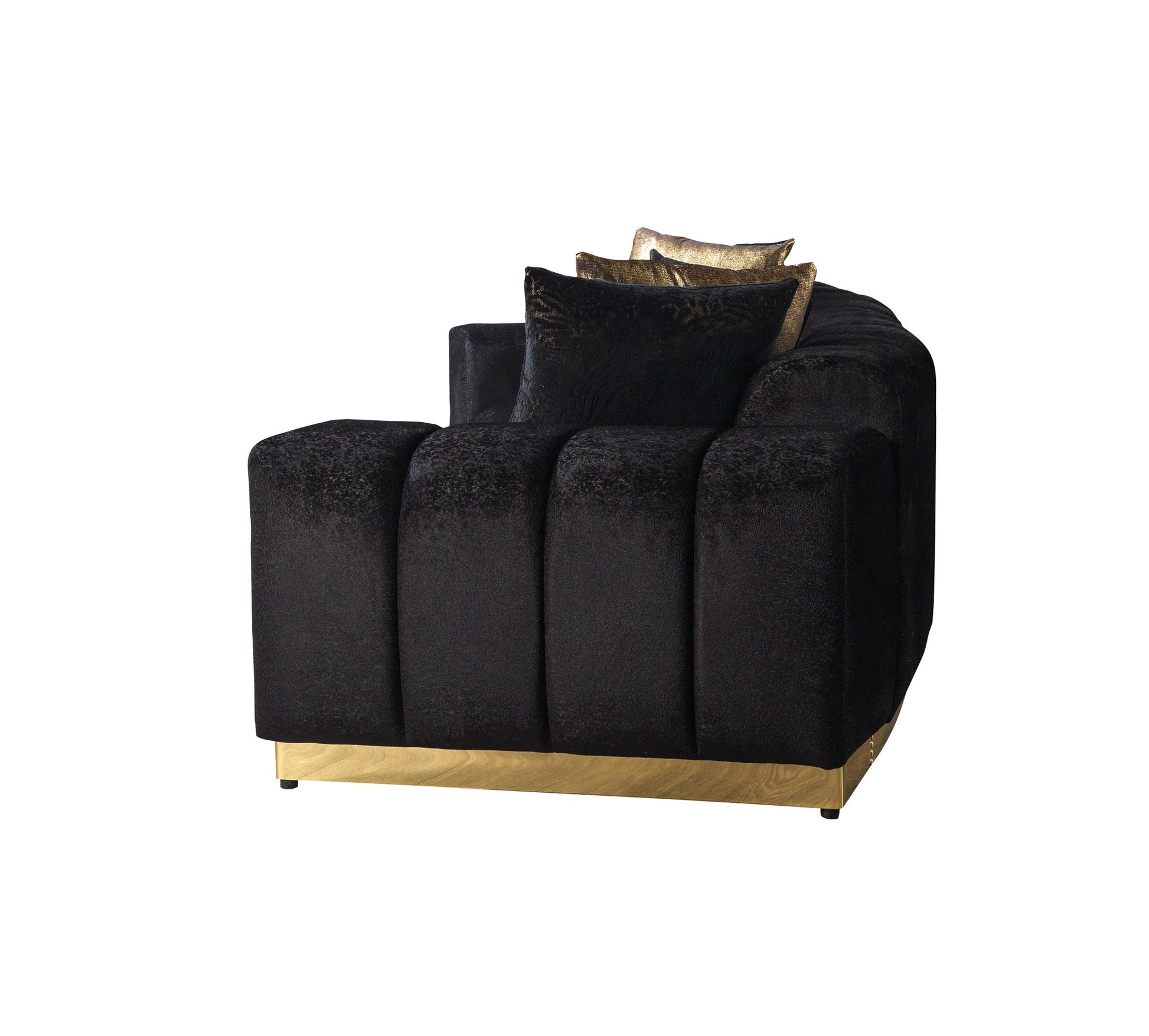 Michelle Black Velvet Curved 118" Sectional [ETA: 12/15]