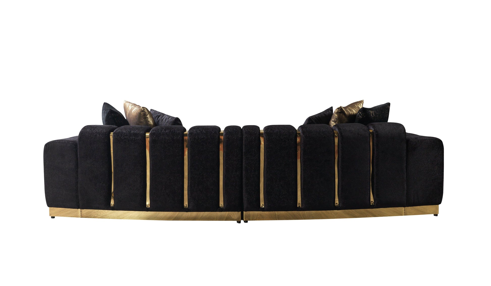 Michelle Black Velvet Curved 118" Sectional [ETA: 12/15]
