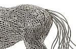 Horse Pipe Sculpture, Walking Stainless Steel