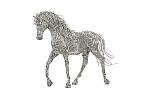 Horse Pipe Sculpture, Walking Stainless Steel