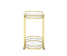 Load image into Gallery viewer, 2-tier Mirrored Serving Cart Brass
