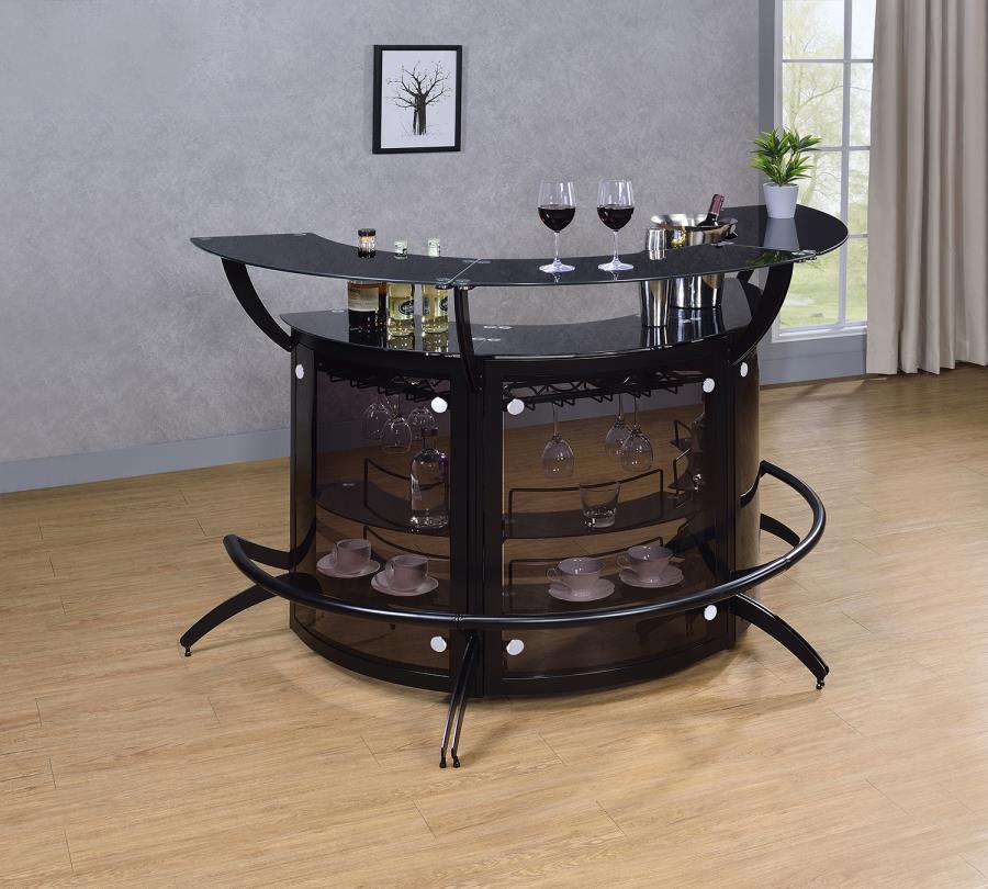 Curved Bar Unit Smoke and Black