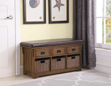 Load image into Gallery viewer, 42&quot; 3-drawer Storage Bench Brown
