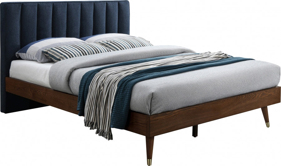 Vance Mid-Century Modern Polyester Linen Bed