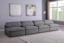 Load image into Gallery viewer, Serene Linen Deluxe Cloud Modular Down Filled Overstuffed 156&quot; Armless Sofa
