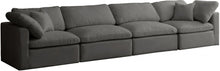 Load image into Gallery viewer, Plush Velvet Standard Cloud Modular Down Filled Overstuffed 140&quot; Sofa
