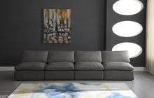 Load image into Gallery viewer, Plush Velvet Standard Cloud Modular Down Filled Overstuffed 140&quot; Armless Sofa
