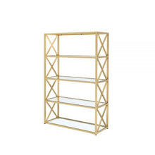 Load image into Gallery viewer, Milavera Bookshelf - 92460 - Gold &amp; Clear Glass
